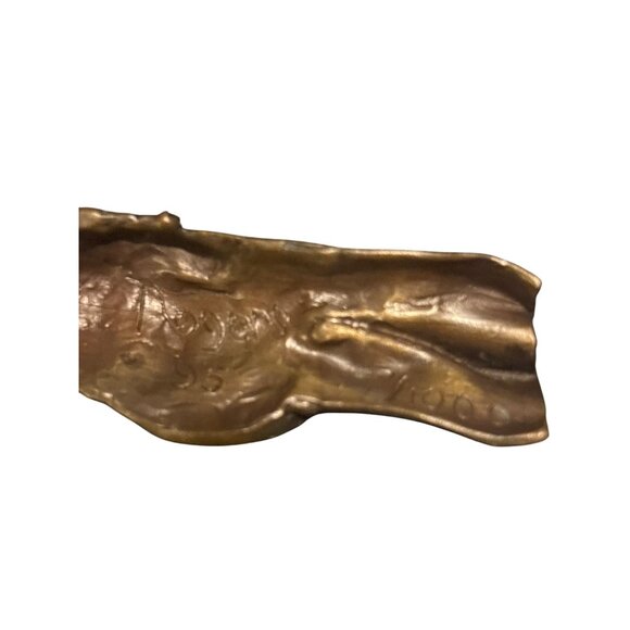 Rare Roger Robert Bronze & Green Patina Woman Spirit Warrior Pendant Necklace - Picture 8 of 16